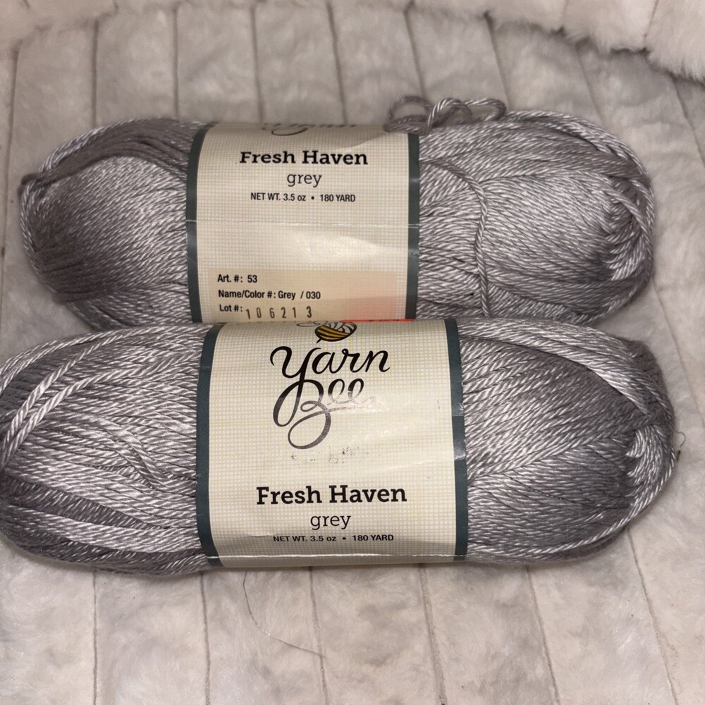 Yarn Bee Fresh Haven Grey Worsted Yarn 100% Lyocell Tencel 2 Skeins